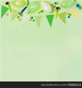 top view birthday decoration green background with copy space2. Resolution and high quality beautiful photo. top view birthday decoration green background with copy space2. High quality beautiful photo concept
