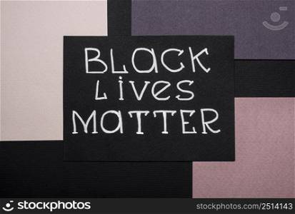 top view black lives matter card multicolored paper 2