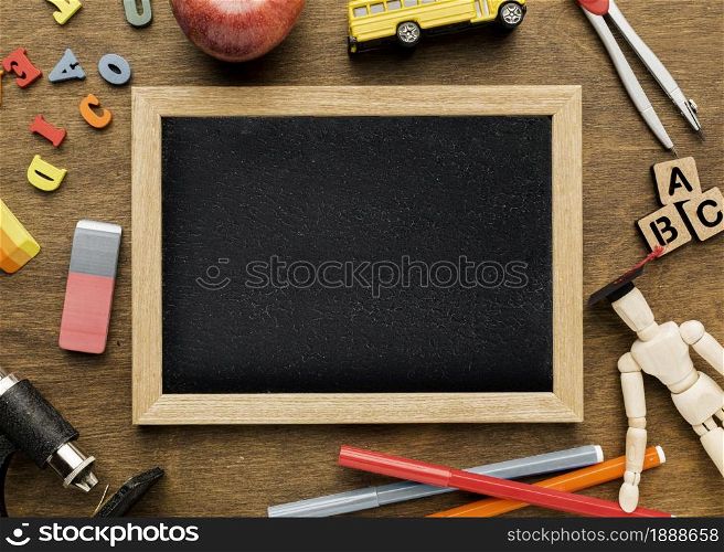 top view blackboard with letters apple. Resolution and high quality beautiful photo. top view blackboard with letters apple. High quality and resolution beautiful photo concept