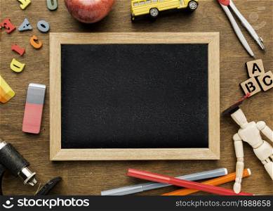 top view blackboard with letters apple. Resolution and high quality beautiful photo. top view blackboard with letters apple. High quality and resolution beautiful photo concept