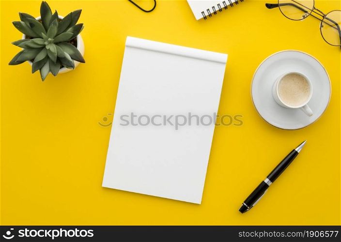 top view blank notebook. High resolution photo. top view blank notebook. High quality photo