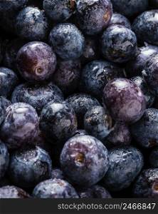 top view blueberries arrangement