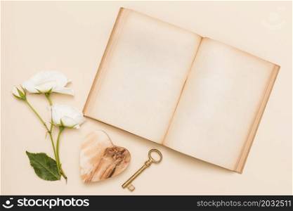 top view book flowers