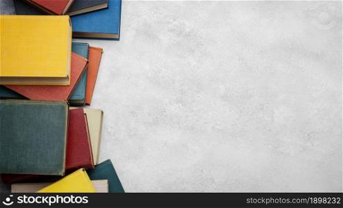 top view books with copy space. Resolution and high quality beautiful photo. top view books with copy space. High quality beautiful photo concept