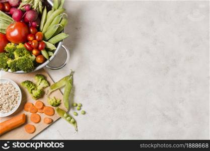 top view bowl healthy food with copy space. Resolution and high quality beautiful photo. top view bowl healthy food with copy space. High quality and resolution beautiful photo concept