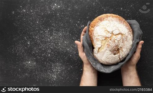 top view bread concep with copy space