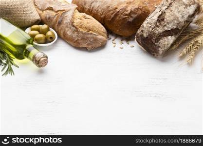 top view bread concept with copy space. Resolution and high quality beautiful photo. top view bread concept with copy space. High quality and resolution beautiful photo concept
