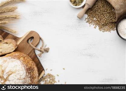 top view bread concept with copy space. Resolution and high quality beautiful photo. top view bread concept with copy space. High quality beautiful photo concept