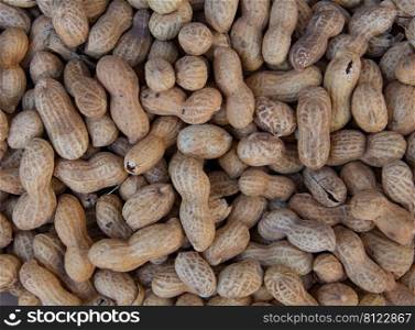 top view bulk peanut texture background. bulk peanut texture background