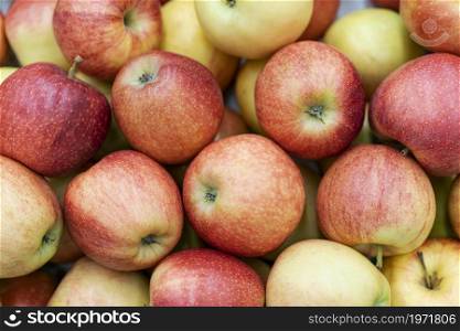 top view bunch apples. High resolution photo. top view bunch apples. High quality photo