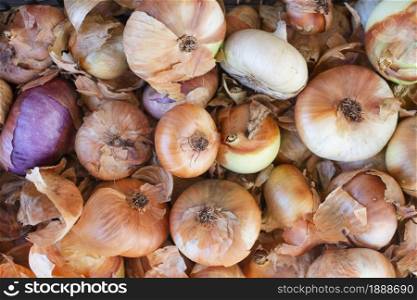 top view bunch organic onions. Resolution and high quality beautiful photo. top view bunch organic onions. High quality and resolution beautiful photo concept