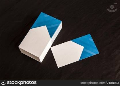 top view business card mockup