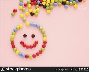 top view candy pink background. High resolution photo. top view candy pink background. High quality photo