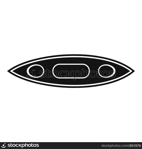 Top view canoe boat icon. Simple illustration of top view canoe boat vector icon for web design isolated on white background. Top view canoe boat icon, simple style