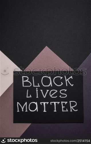 top view card with black lives matter copy space