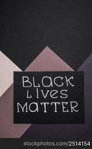 top view card with black lives matter copy space