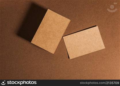 top view cardboard business cards