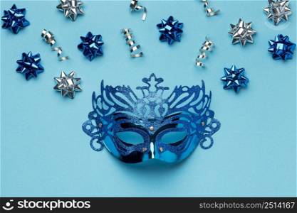 top view carnival mask with bows