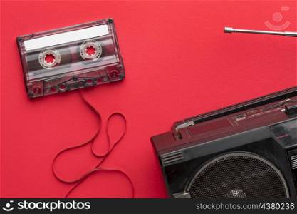 top view cassette tape radio