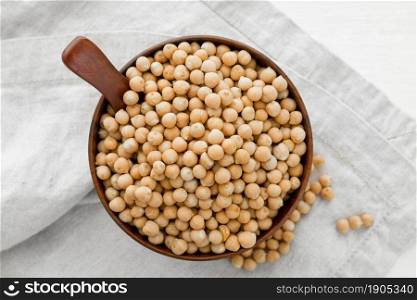 top view chickpeas beans concept. Beautiful photo. top view chickpeas beans concept