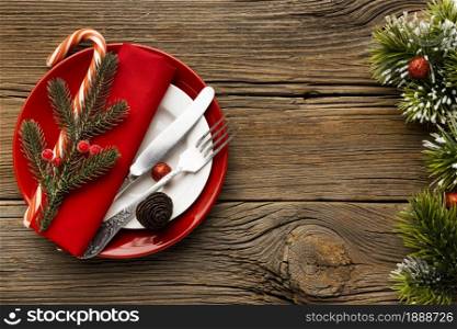 top view christmas tableware assortment. Resolution and high quality beautiful photo. top view christmas tableware assortment. High quality and resolution beautiful photo concept