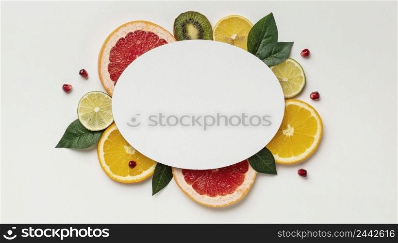 top view citrus with copy space