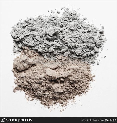 top view clay powder