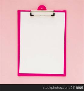 top view clipboard mock up with pink background