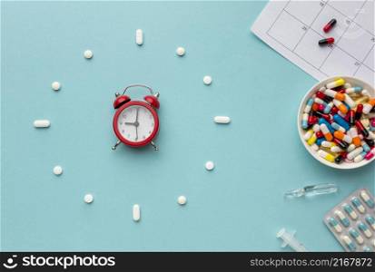 top view clock shape pills