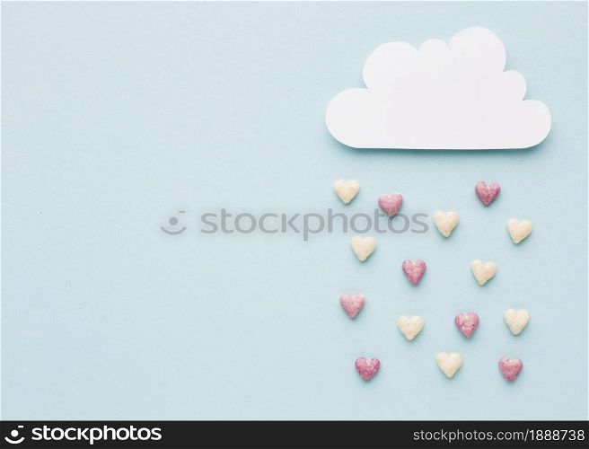 top view cloud with valentines day hearts. Resolution and high quality beautiful photo. top view cloud with valentines day hearts. High quality and resolution beautiful photo concept