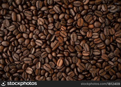 top view coffee bean roasted background