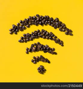 top view coffee grains form