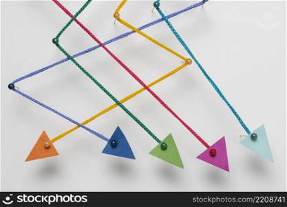 top view colorful arrows arrangement