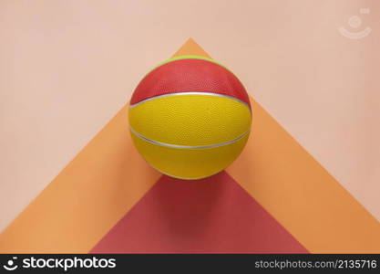 top view colorful basketball