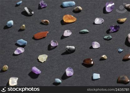 top view colorful small stone collection 2