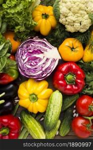 top view colorful vegetables assortment. Resolution and high quality beautiful photo. top view colorful vegetables assortment. High quality and resolution beautiful photo concept