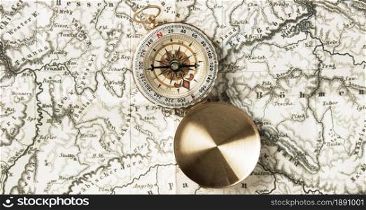 top view compass top world map. Resolution and high quality beautiful photo. top view compass top world map. High quality and resolution beautiful photo concept