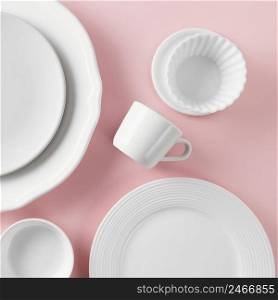 top view composition beautiful tableware table 4