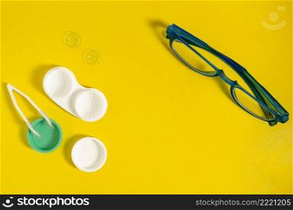 top view contact lenses with case glasses