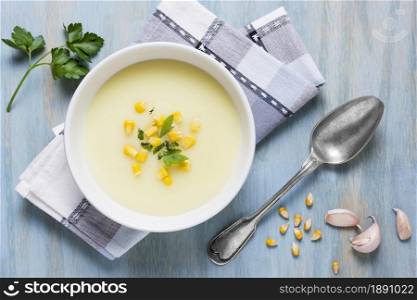 top view cream soup bowl arrangement. Resolution and high quality beautiful photo. top view cream soup bowl arrangement. High quality and resolution beautiful photo concept