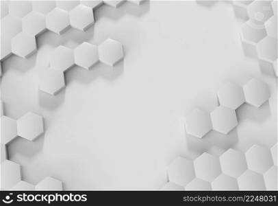 top view creative background with white shapes
