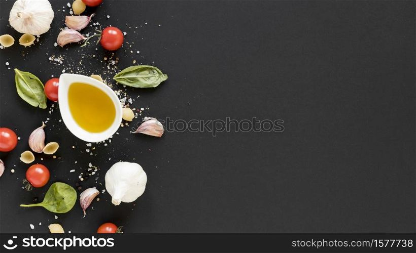 top view culinary food preparation