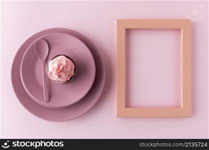 top view cupcake plate frame