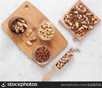 top view delicious nuts arrangement