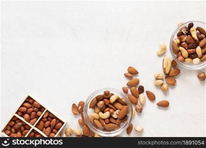 top view delicious nuts concept. Resolution and high quality beautiful photo. top view delicious nuts concept. High quality and resolution beautiful photo concept
