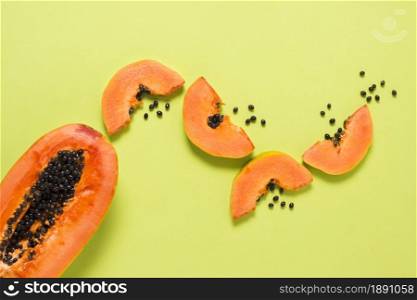 top view delicious papaya table. Resolution and high quality beautiful photo. top view delicious papaya table. High quality and resolution beautiful photo concept