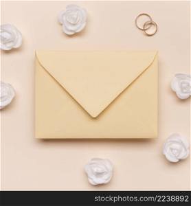 top view engagement rings with envelope
