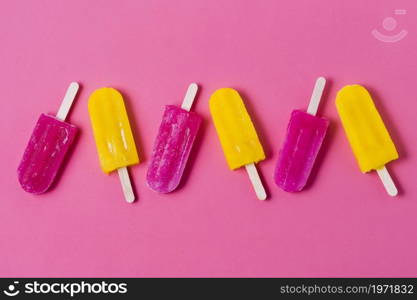 top view flavored ice cream sticks. High resolution photo. top view flavored ice cream sticks. High quality photo