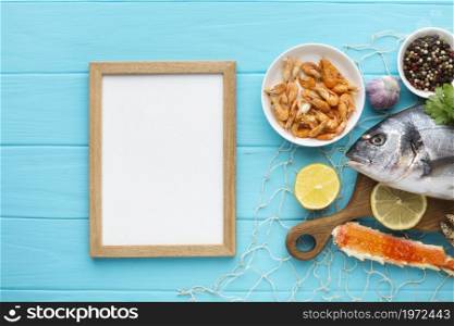 top view frame seafood mix. High resolution photo. top view frame seafood mix. High quality photo