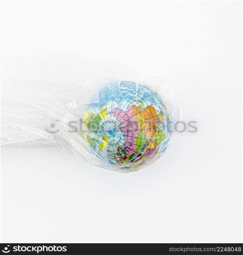 top view glob plastic bag